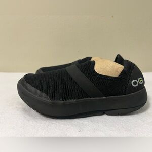 Oofos OOmg Low Mesh Recovery Shoe Women's Sz 6 Slip-On Black on Black Comfort
